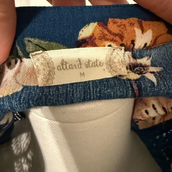 Altar'd State Floral Navy Tunic Blouse - Picture 8 of 14